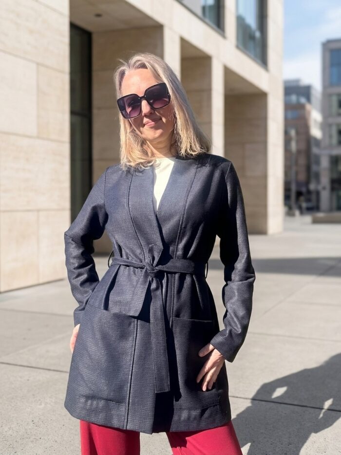 Tumesinine kardigan, 100% peenvill - Image 2