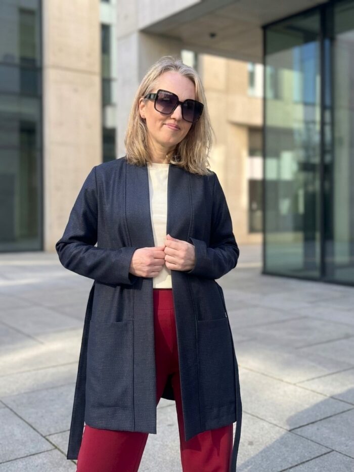 Tumesinine kardigan, 100% peenvill - Image 3