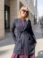 Tumesinine kalasaba mustriga peenvillaga kardigan - Image 2