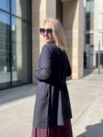 Tumesinine kalasaba mustriga peenvillaga kardigan - Image 3