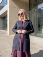 Tumesinine kalasaba mustriga peenvillaga kardigan - Image 4