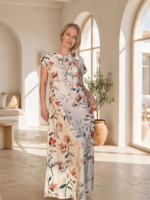 Linen Floral Maxi Dress
