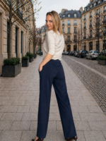 Navy Blue Trousers Wide Leg - Image 6
