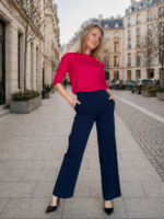 Navy Blue Trousers Wide Leg - Image 2