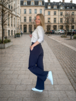Navy Blue Trousers Wide Leg