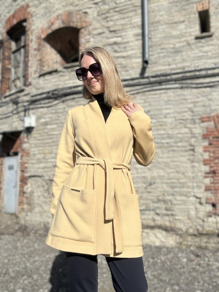 Luxurious Virgin Wool And Angora Cardigan Yellow - Image 6