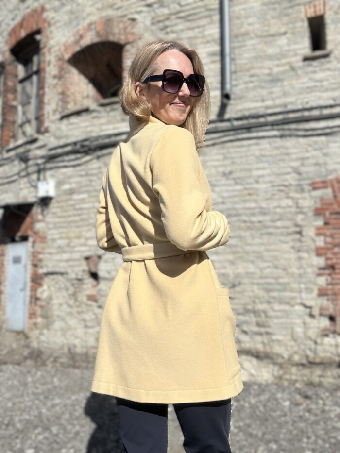 Luxurious Virgin Wool And Angora Cardigan Yellow - Image 3