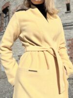 Luxurious Virgin Wool And Angora Cardigan Yellow - Image 2