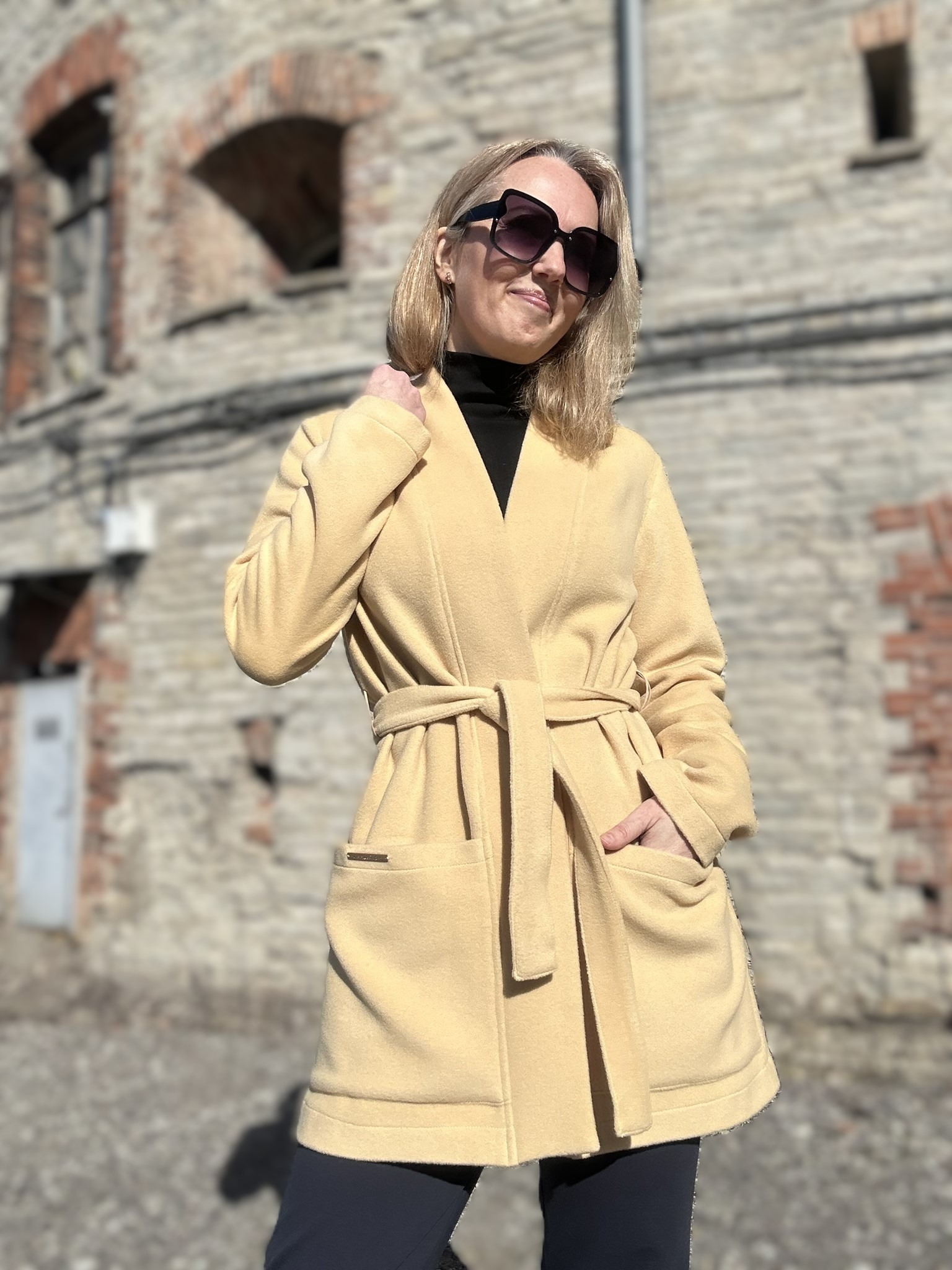 Luxurious Virgin Wool And Angora Cardigan Yellow