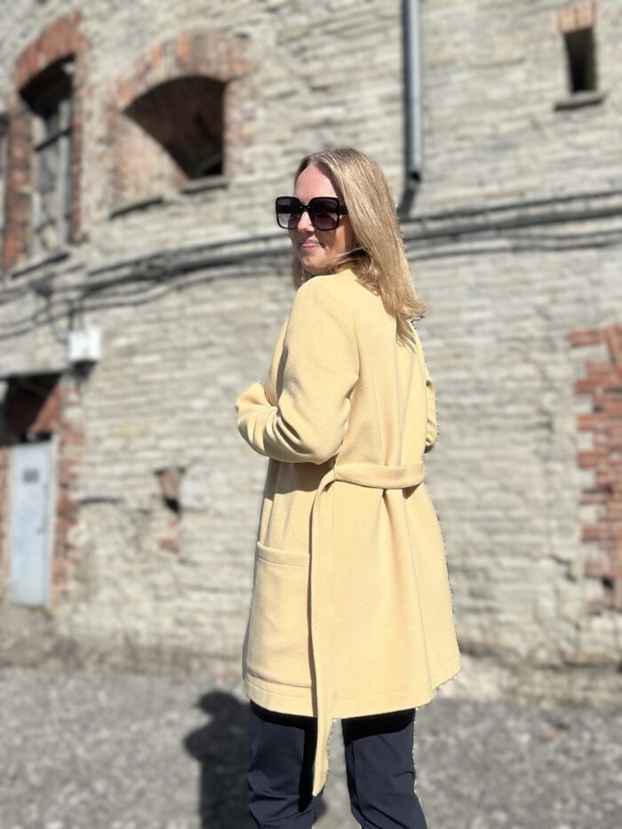 Luxurious Virgin Wool And Angora Cardigan Yellow - Image 5