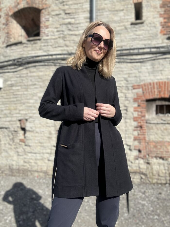 Black Cardigan, 100% Virgin Wool - Image 3