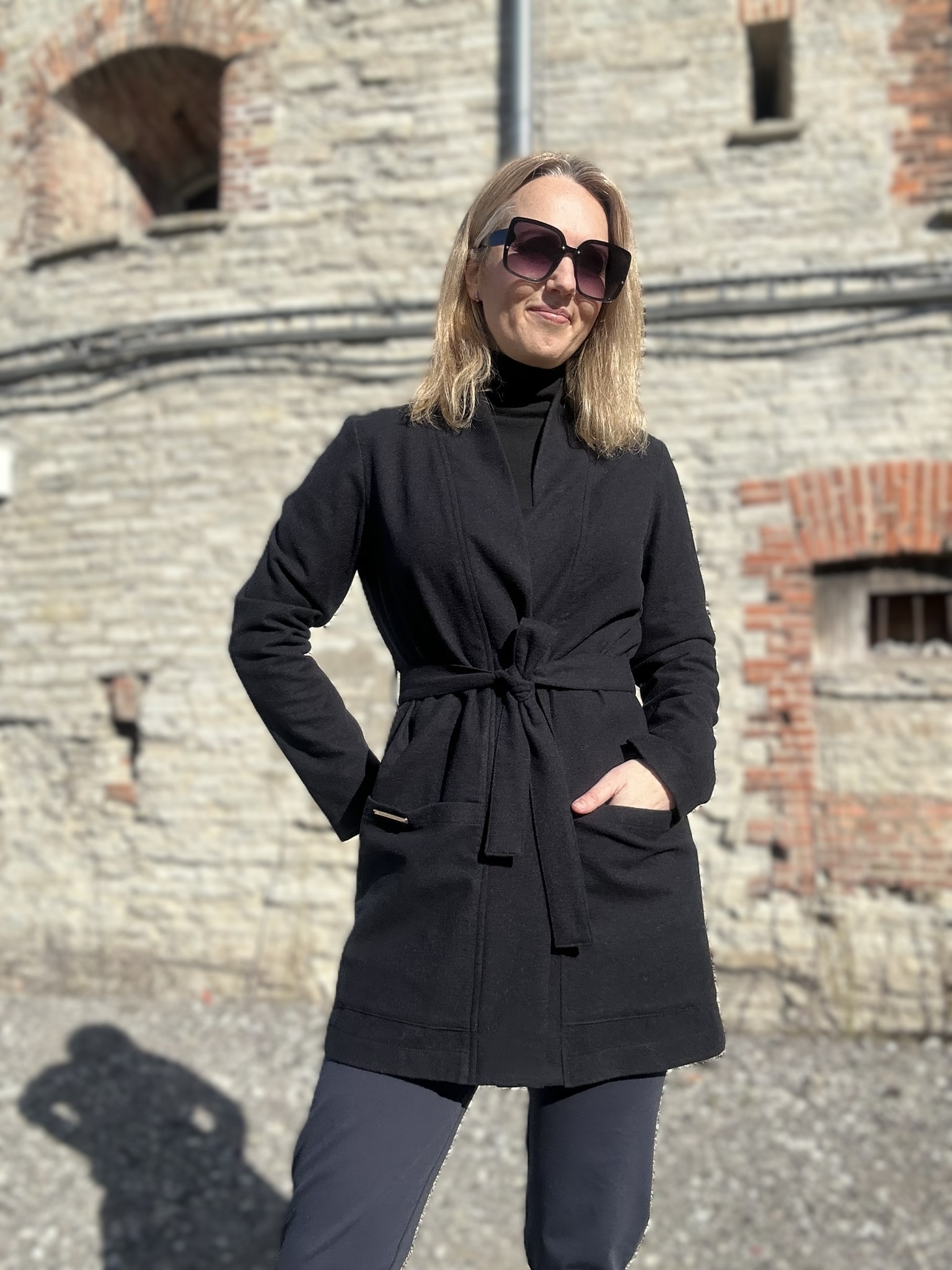 Black Cardigan, 100% Virgin Wool