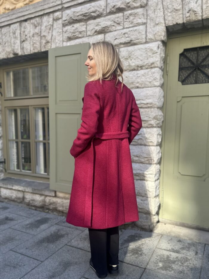 Kirsipunane mantel, 100% vill - Image 2