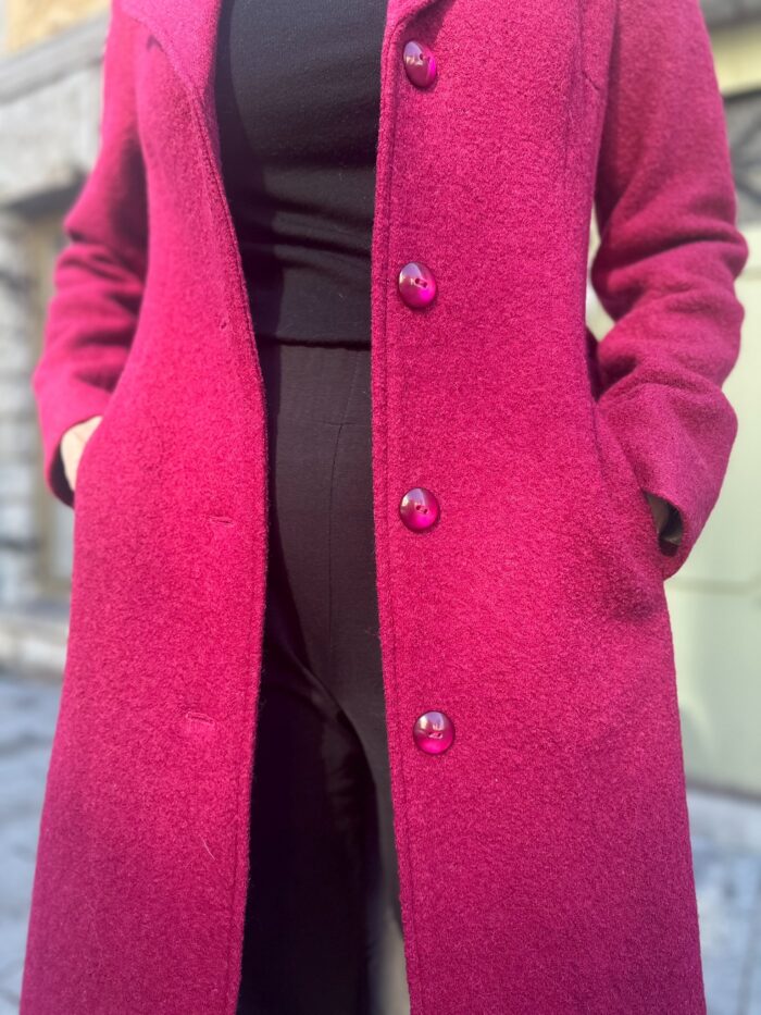 MADE TO ORDER! Cherry Red Coat, 100% Wool - Image 4