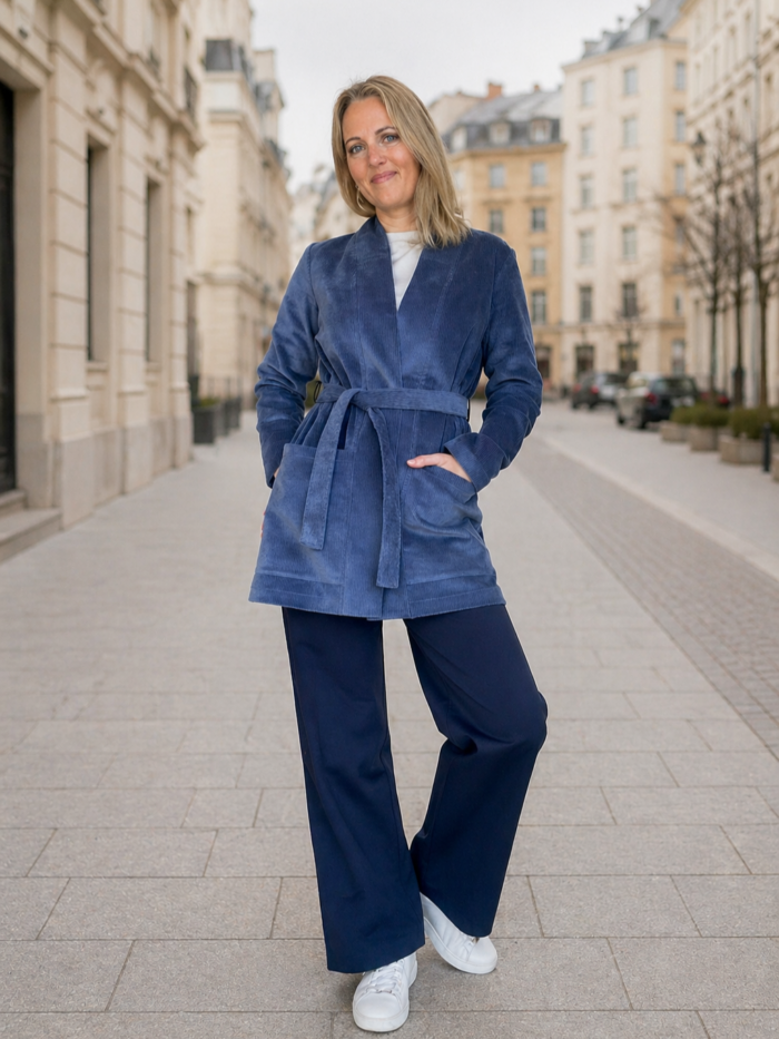 Navy Blue Trousers Wide Leg - Image 4