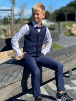 Navy Blue Trousers With Virgin Wool