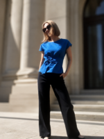 Wide Leg Linen Black Trousers