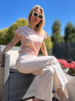 Ivory Elegant Linen Trousers