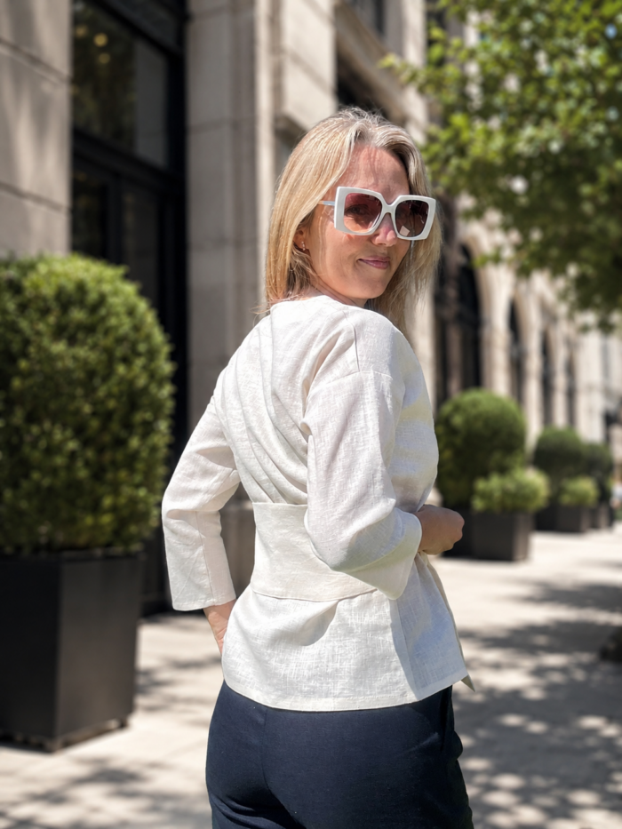 Ivory Linen Blouse - Image 2