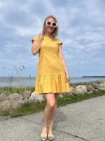 Golden Linen Dress - Image 2