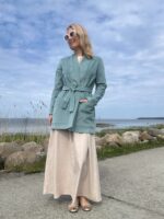 Linen Maxi Dress With A Herringbone Pattern - Image 9