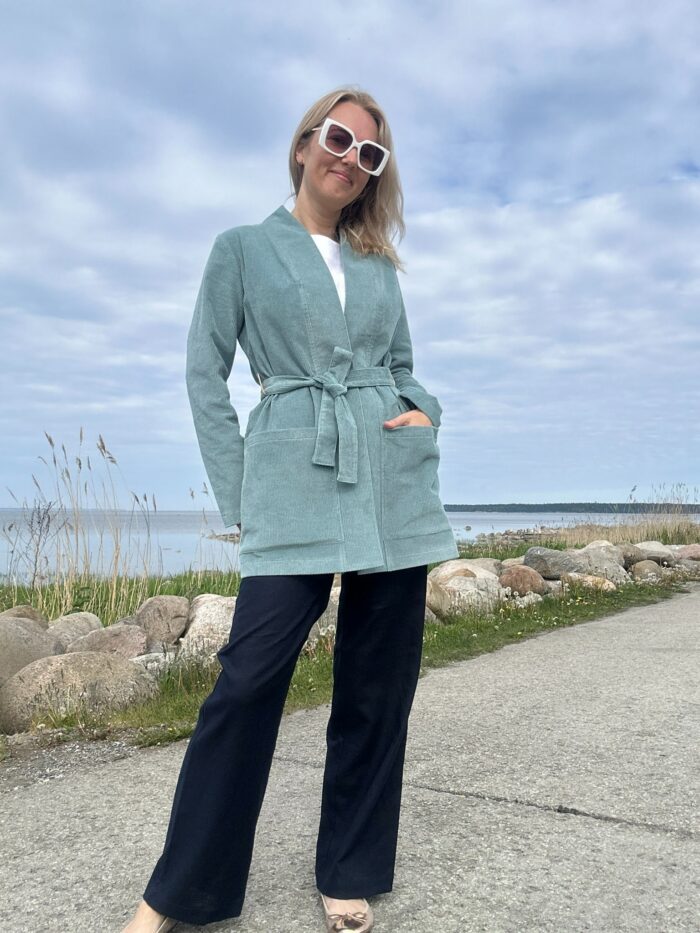 Velvet Kimono Jacket MINT - Image 6