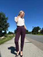 Bordoopunased luksuslikud püksid naistele - Pilt 4