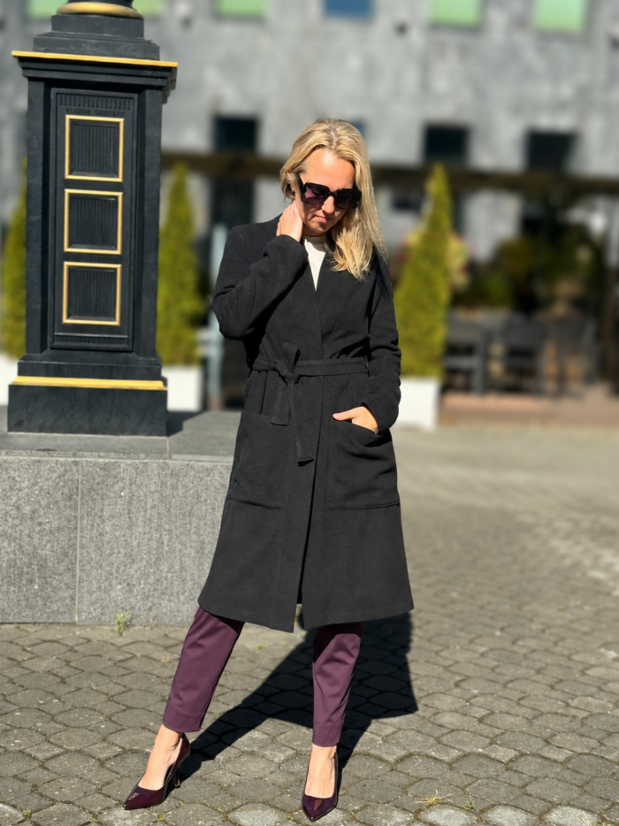 Must peenvillane kimono-jakk kašmiiriga - Pilt 5