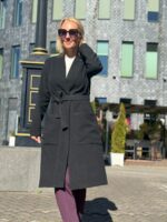 Must peenvillane kimono-jakk kašmiiriga - Pilt 7