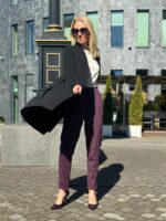 Must peenvillane kimono-jakk kašmiiriga - Pilt 6