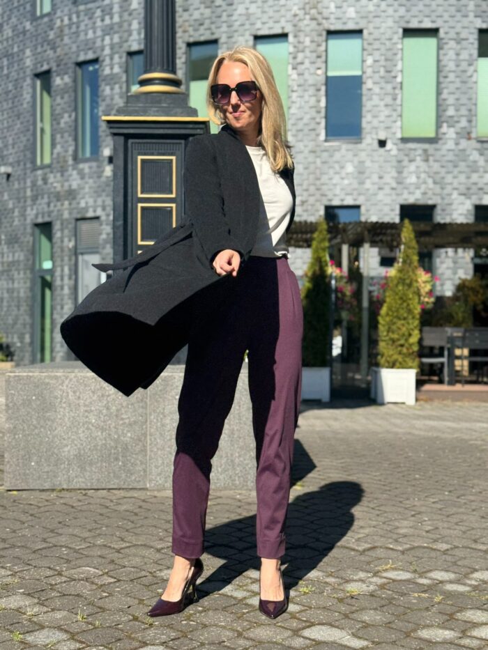 Must peenvillane kimono-jakk kašmiiriga - Pilt 6